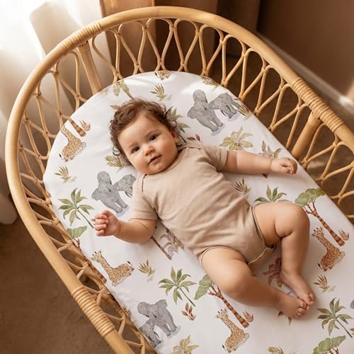 Baby Bassinet Sheets Girl Boy, 3 Pack Fitted Bassinet Sheet - Image 2