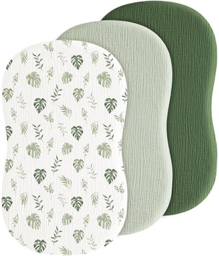 3 Pack Baby Muslin Bassinet Sheets by Coreeky