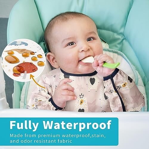 3 Pcs Long Sleeved Bib Set|Baby Waterproof Bibs - Image 2