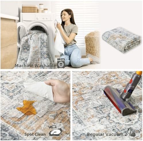 2x3 Washable Area Rugs for Entryway: Small Throw Rugs Low Pile Soft Carpet - Image 5