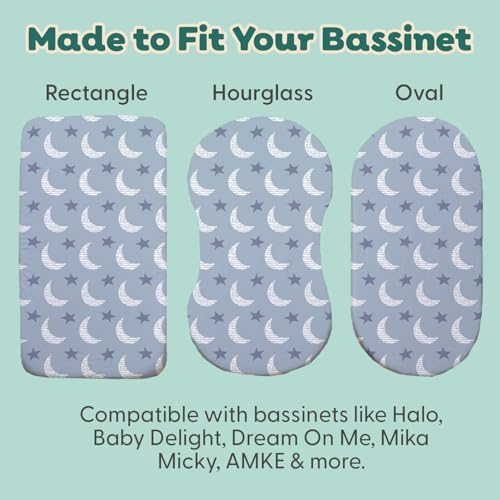 The Peanutshell Soft Cloud Baby Bassinet Sheets Boy Girl 4pk - Image 4
