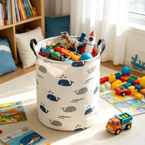 Foldable Waterproof Round Fabric Laundry Basket Home - Image 4