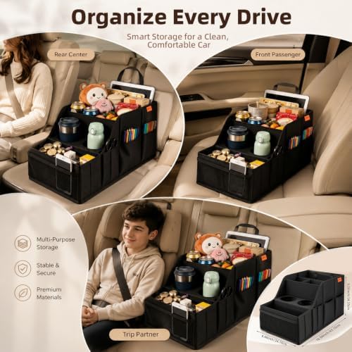Car Seat Organizer Back Front Captains Seats Storage Travel - Image 4