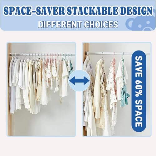 Baby Clothes Hangers 20 Pack, Plastic Kids Hangers Space Saving - Image 5