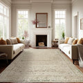 Cream and Light Tan Rugs Washable Vintage Soft Large Living Room Rug 9x12 by BILEEHOME