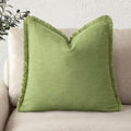 Foindtower Decorative Linen Fringe Throw Pillow Covers Cozy Boho Farmhouse by Foindtower