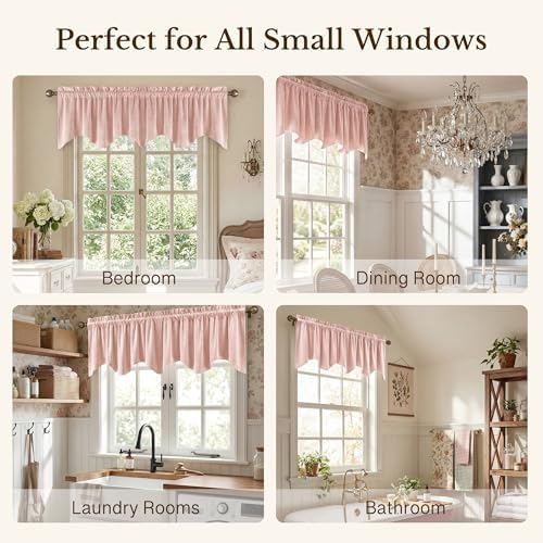 StangH Pink Spring Decor Velvet Window Valance 52x18 Inch, 1 Panel - Image 6