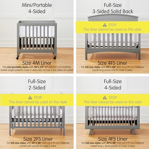 Halo Mini Crib Breathable Mesh Liner, Classic 3mm Mesh, Size 4M Covers 4 Sides - Image 2