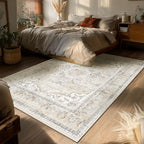 3x5 Washable Area Rugs for Bedroom: Small Entryway Rug Non Slip Boho Carpet - Image 2