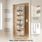 HOMELUX THEORY Over the Door Organizer, 100D Fabric, Ivory 1pc - Image 2