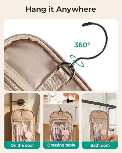 BAGSMART Travel Toiletry Bag for Women, Puffy Hanging Toiletry Bag - Image 3