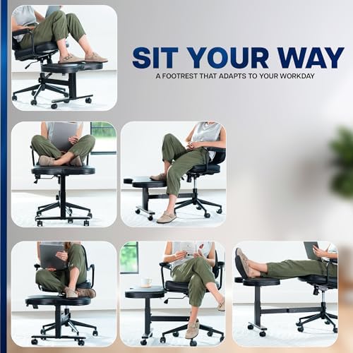 VIVO Black Retrofit Footrest for Office Chair, Chair-REST1 - Image 3