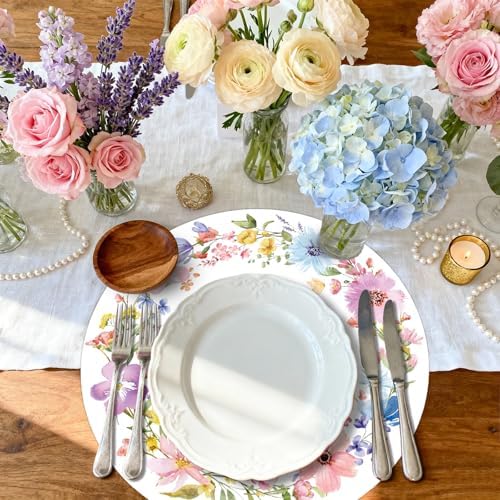 50PCS Floral Placemats Vibrant Watercolor Wildflower Disposable Paper Placemats - Image 4