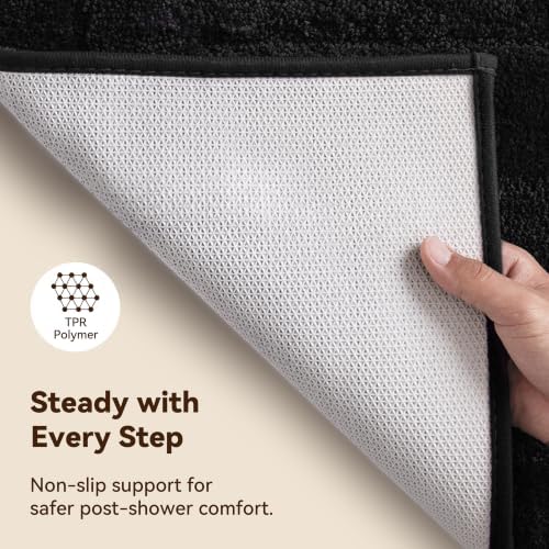 GRANNY SAYS Black Bathroom Rug 36" x 24", Non-Slip Microfiber Bath Mat - Image 4