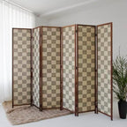 6 Panel Bamboo Room Divider, 5.6 ft Tall Double-Sided Folding Privacy Screen by PawlaBay