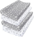 Changing Pad Cover for Boys 4 Pack, Soft Unisex Diaper Change Table Sheets by Moonsea