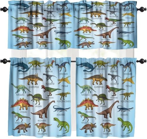 Dinosaur Valance Curtains for Boys Girls Room, ABC Alphabet Dinosaur Pattern by Unknown