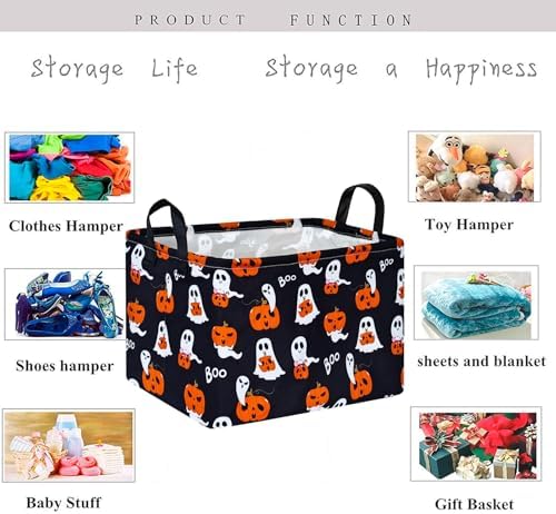 Pumpkin Pattern Storage Basket Gift Shelf Basket Storage Bin, Nursery Basket - Image 5