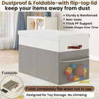 Large Toy Storage Box with Lid, Toy Chest with Divider, Foldable Organizer - Image 4