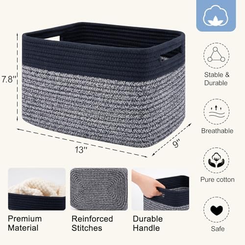 4 Pack Storage Baskets for Organizing, Woven Baskets for Shelves - Image 2