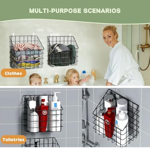 Greentainer 2 Pack Bath Toy Storage Organizer, Large Rustproof Metal Wire Basket - Image 6