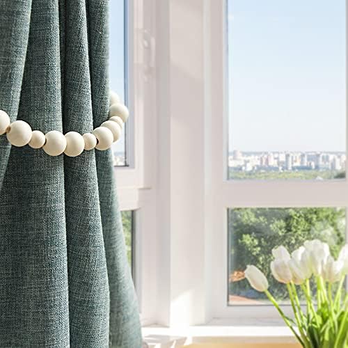 4 Pcs Wood Bead Curtain Tiebacks Curtain Ties Curtain Holdbacks Curtain Tie - Image 4