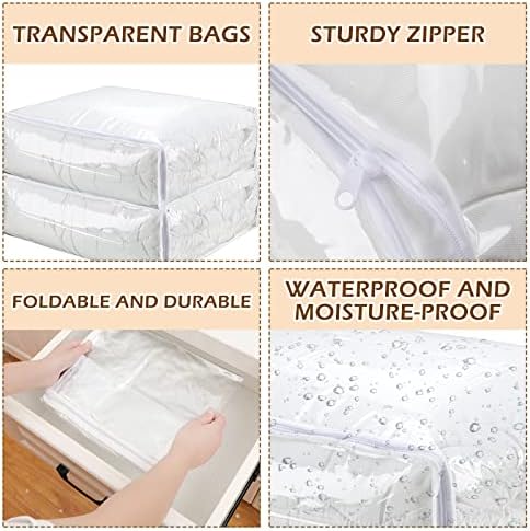 Shappy 6 Packs Clear Plastic Storage Bags - Image 3
