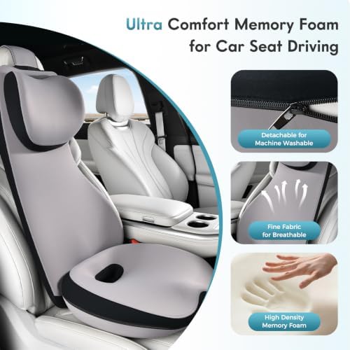 FLORICH Memory Foam Car Seat Cushion and Lumbar Support Headrest Pillow - Image 5