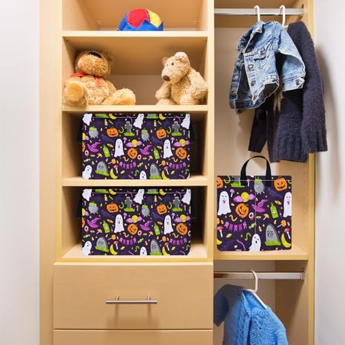 Rec Halloween Ghost Storage Basket Box Hamper Collapsible Organizer Bin Gift - Image 5