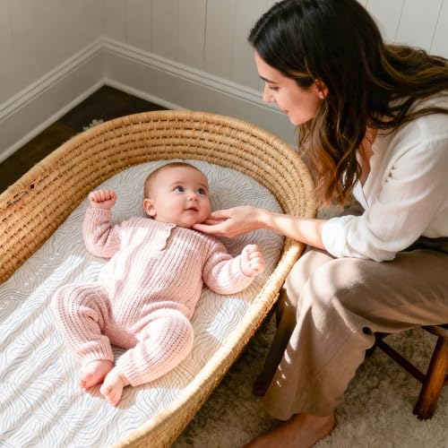 Gllquen Baby Muslin Bassinet Sheets 3pk, Soft Cotton Baby Sheet 33x17 - Image 5
