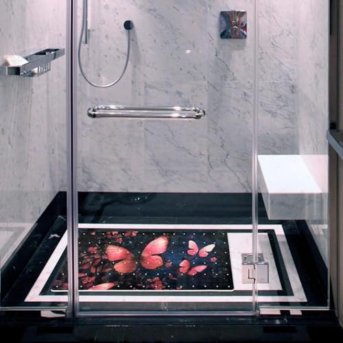 Shower Mat Non Slip, Glowing Butterflies Anti Slip Bath Mat - Image 6