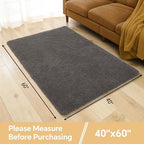 Polyester Bathroom Rug 40"x60" Taupe, Large Soft Shaggy Bath Mat - Image 2