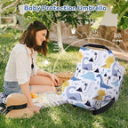 Rquite 4-in-1 Baby Car Seat Canopy, Stretchy Nursing Breastfeeding Cover - Image 6