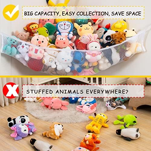 Large Stuffed Animal Net Hammock Corner Toy Organizer - Image 6