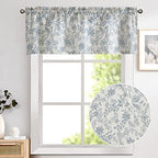 Vangao Floral Valances for Windows Forest Blue W50 X 16L 1 Panel - Image 2