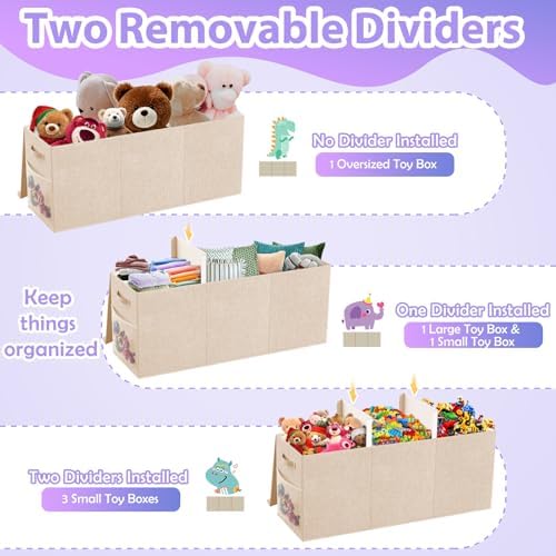 Large Toy Storage Box with Lid, Collapsible Kids Toy Chest - Image 3