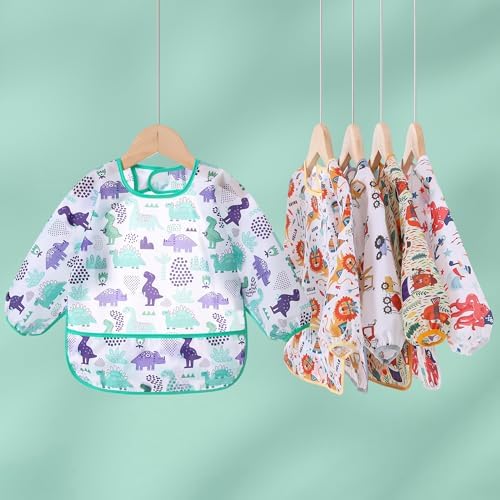 Sleeved Bib, 5 Pack, Waterproof Shirt Bibs - Image 7