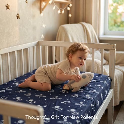 3 Pack Baby Crib Sheets for Boys Girls 52x28 Fitted Crib Sheet - Image 2