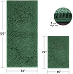 BOANKODU Bathroom RugsSets 2 Piece，59X24+16X24Inch，Absorbent Non-Slip Very Soft - Image 2