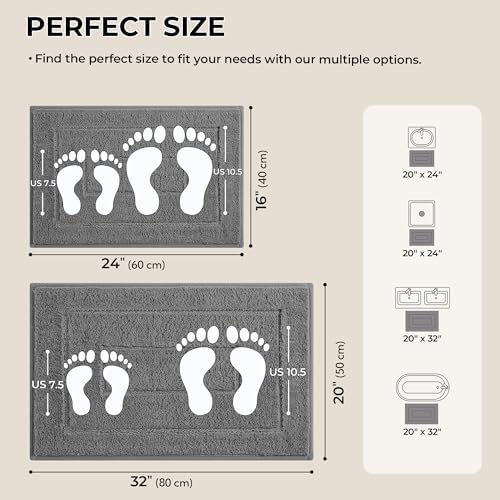GRANNY SAYS Deep Grey Bathroom Rugs Set 2 Piece, Soft Microfiber Bath Mats - Image 2