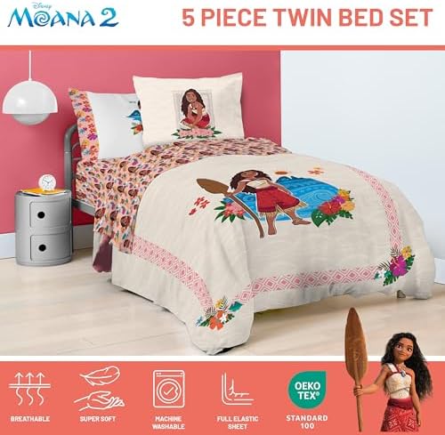 Disney Moana Twin Comforter Set 5 Piece Kids Bedding - Image 4