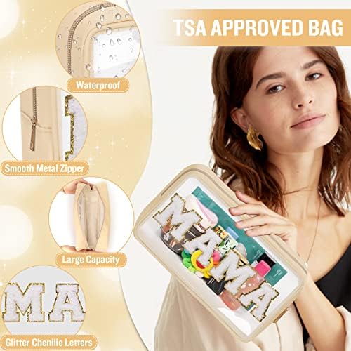 2 Pcs Chenille Letter Clear Makeup Bag Mama Baby Pouch, Mama Baby Hospital - Image 3