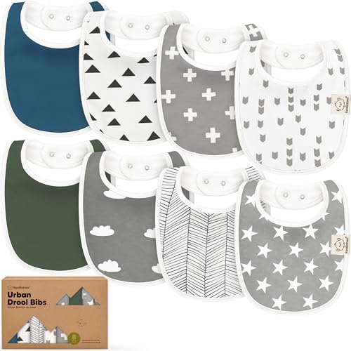 KeaBabies 8-Pack Organic Baby Bibs by KeaBabies