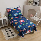 Caressma Navy Toddler Bedding Set, 4 Pieces Boys Comforter - Image 3