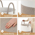 Laundry Basket Hamper Tall Rope Storage Woven - Image 5