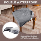 Genina Waterproof Chair Covers Set of 6, Stretch Chair Cover, Dark Gray - Image 4