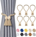 NICEEC 6 Pack Wooden Polyhedron Magnetic Curtain Tiebacks Boho Home Decor Drape by NICEEC
