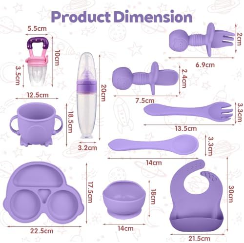 Silicone Baby Feeding Set, Miicasa Baby Led Weaning Supplies Kit - Image 4