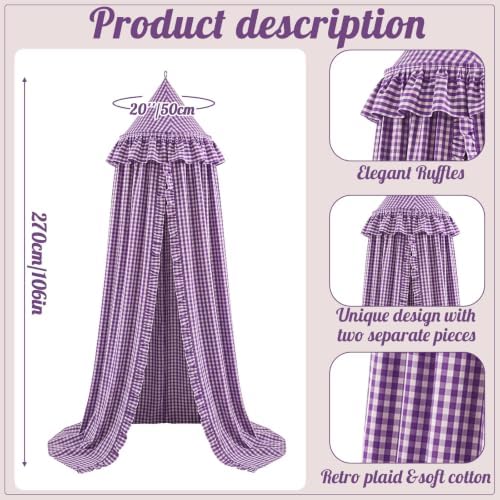 SmoothNovelty Gingham Plaid Bed Canopy - Image 2