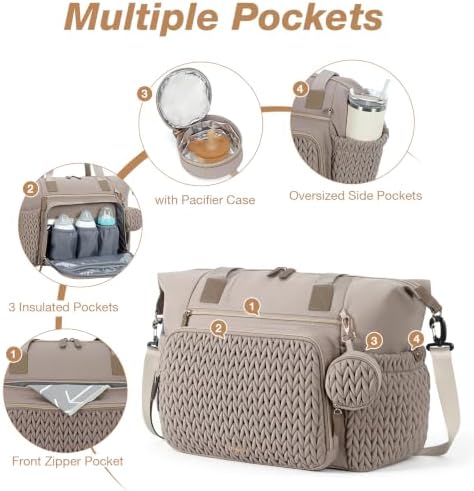 Diaper Bag Tote, Large Baby Hospital Bag - Image 4